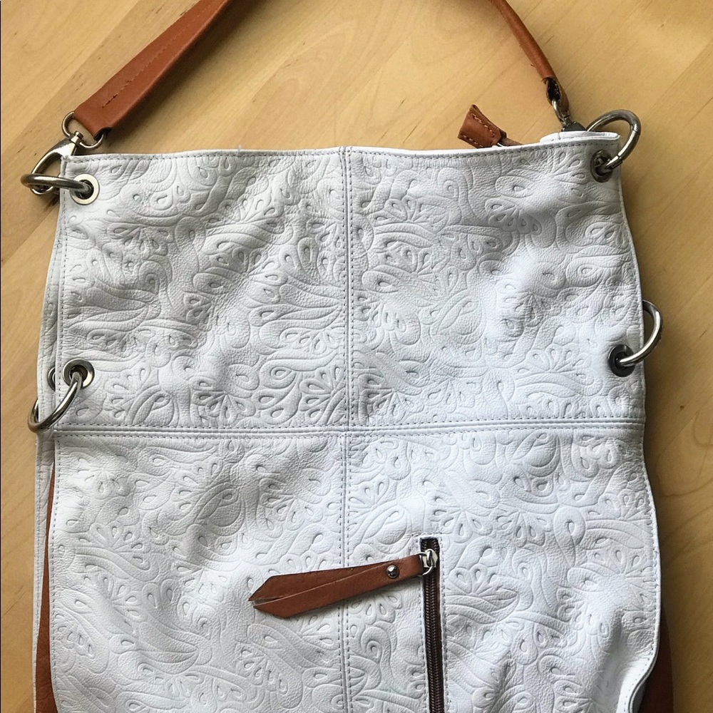 🇮🇹White leather bag from Venice, Italy.🇮🇹